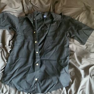 Black button up T-shirt